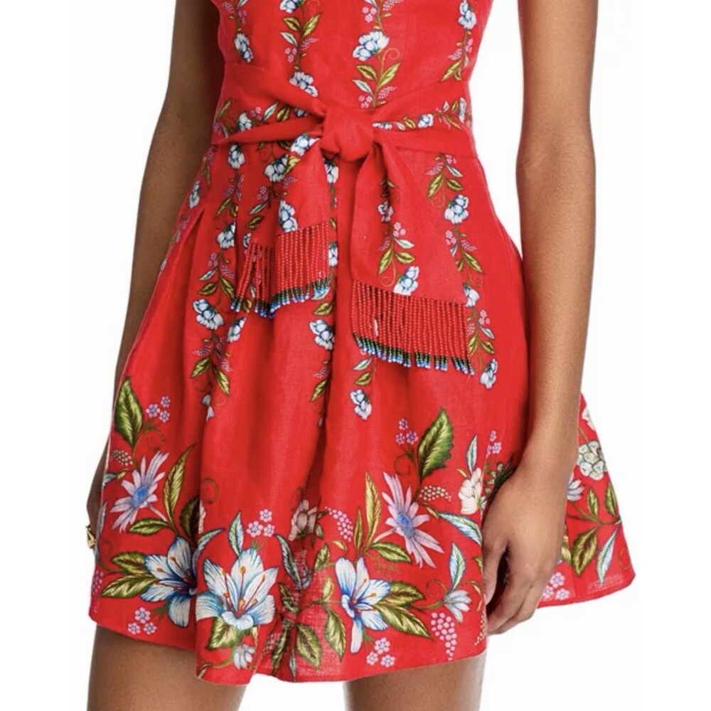 NWT Farm Rio Womens XL Mini Dress Red Sweet Bloom Bouquet Floral Coquette Boho - Picture 6 of 7